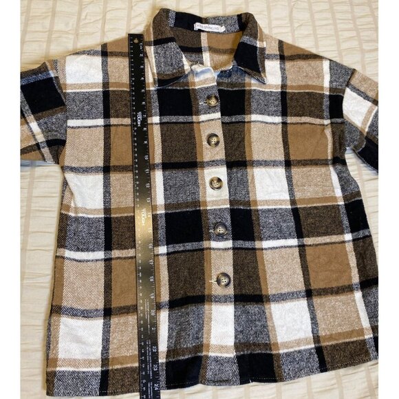 Miss Sparkling Jacket Shacklet Plaid Button-Up Jacket, S - Picture 5 of 8